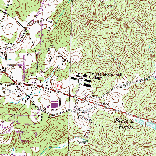 Topographic Map of Truett McConnell College, GA
