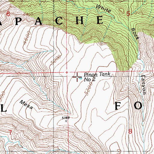 Topographic Map of Burro Mesa Tank, AZ