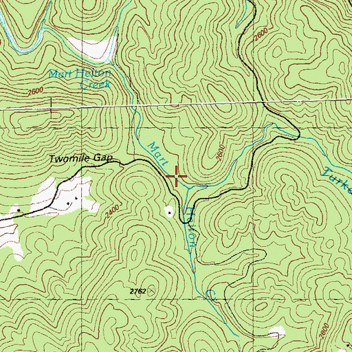 Topographic Map of Turkey Creek, GA