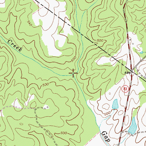 Topographic Map of Turkey Creek, GA