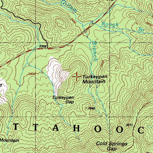 Topographic Map of Turkeypen Mountain, GA