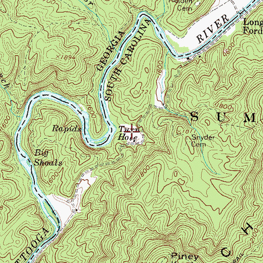 Topographic Map of Turn Hole, GA