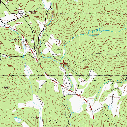 Topographic Map of Turner Creek, GA