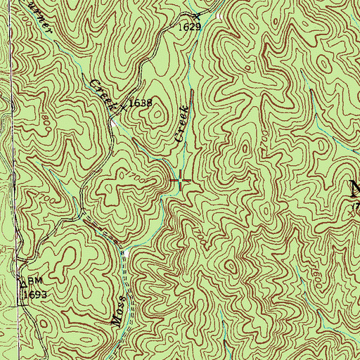 Topographic Map of Turner Creek, GA