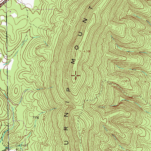 Topographic Map of Turnip Mountain, GA