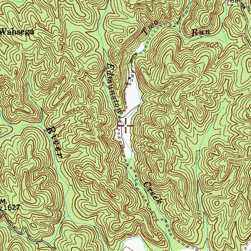 Topographic Map of Two Run Creek, GA
