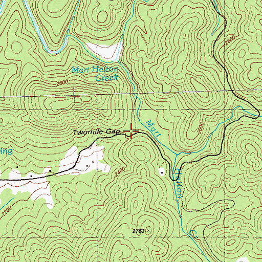 Topographic Map of Twomile Gap, GA