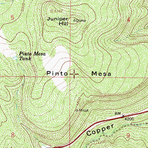 Topographic Map of Pinto Mesa, AZ