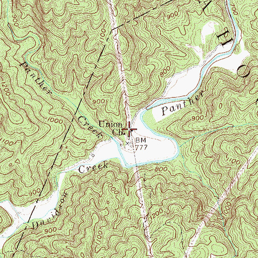 Topographic Map of Union Church, GA