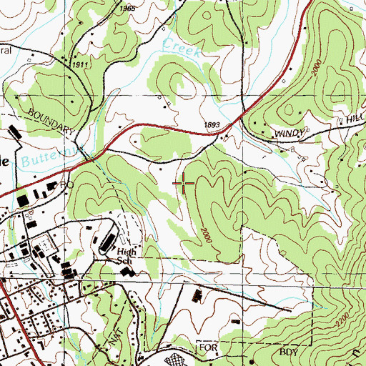 Topographic Map of Union County Elementary School, GA
