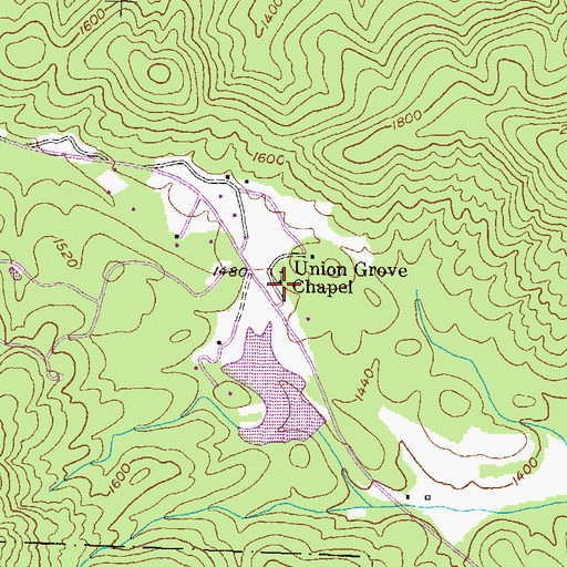 Topographic Map of Union Grove Chapel, GA