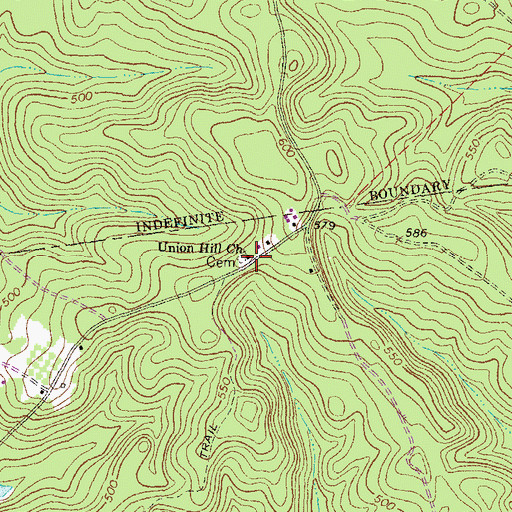 Topographic Map of Union Hill Church, GA