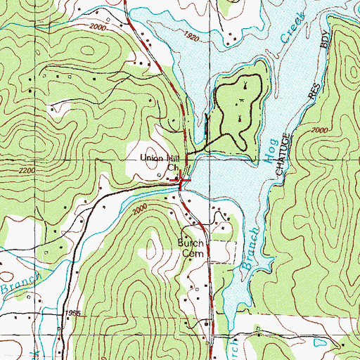 Topographic Map of Union Hill Church, GA