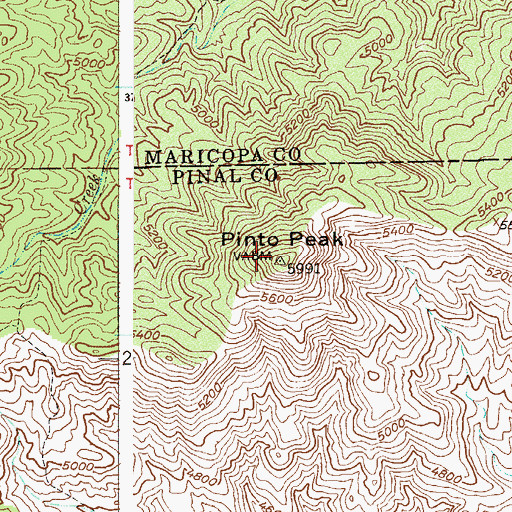 Topographic Map of Pinto Peak, AZ