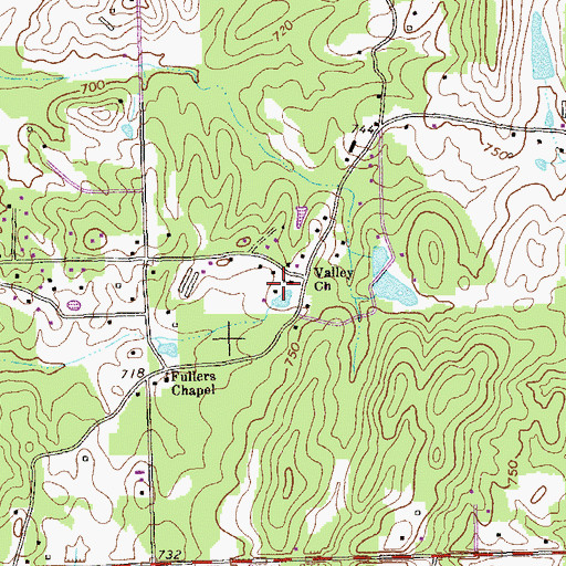 Topographic Map of Valley Church, GA