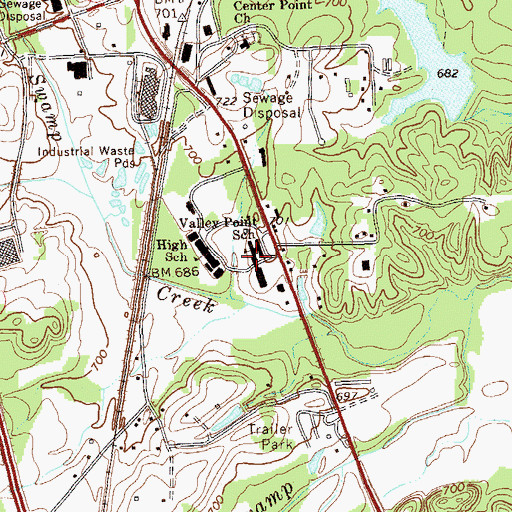 Topographic Map of Valley Point Elementary School, GA