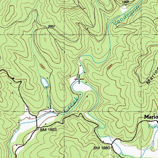 Topographic Map of Vandegriff Creek, GA