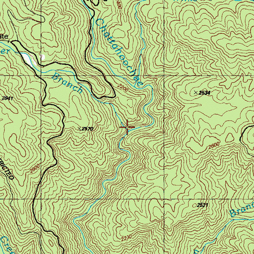 Topographic Map of Vandiver Branch, GA