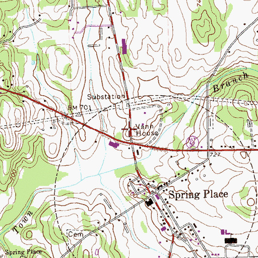 Topographic Map of Vann House, GA
