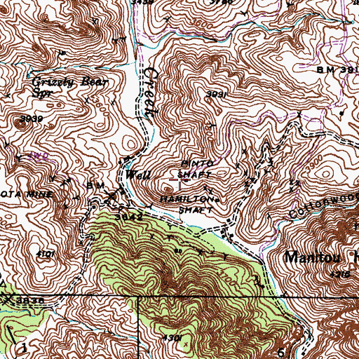 Topographic Map of Pinto Shaft, AZ