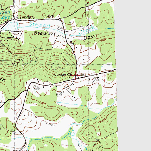 Topographic Map of Victory Church, GA
