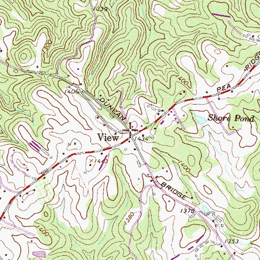 Topographic Map of View, GA