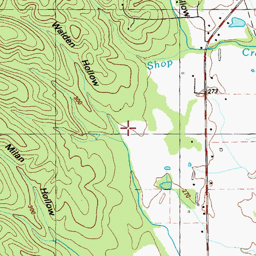 Topographic Map of Walden Hollow, GA