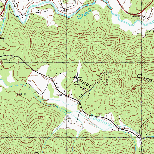 Topographic Map of Walnut Cove, GA