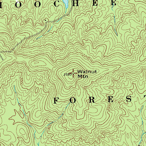 Topographic Map of Walnut Mountain, GA