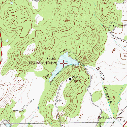 Topographic Map of Lake Wanda Reita, GA