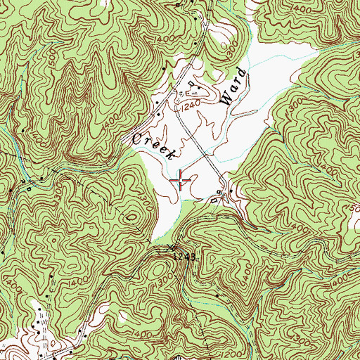 Topographic Map of Ward Creek, GA
