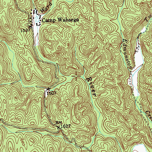 Topographic Map of Ward Creek, GA