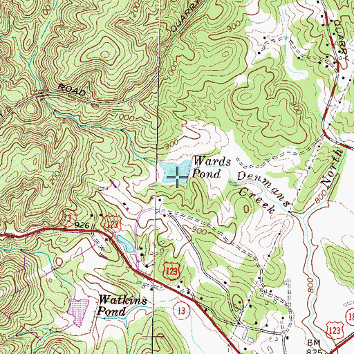 Topographic Map of Wards Pond, GA