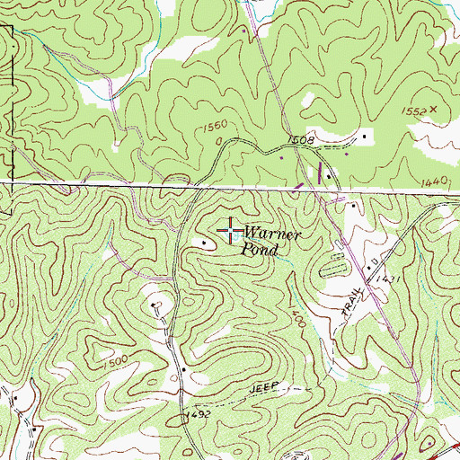 Topographic Map of Warner Pond, GA