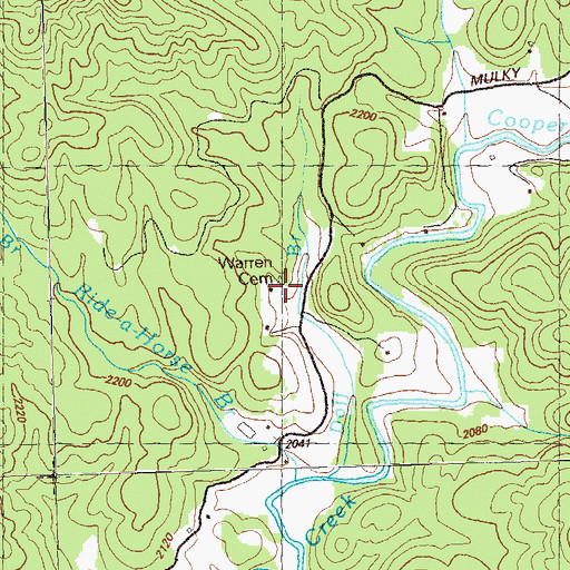 Topographic Map of Warren Cemetery, GA