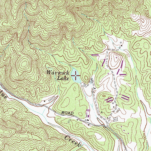 Topographic Map of Warwick Lake, GA