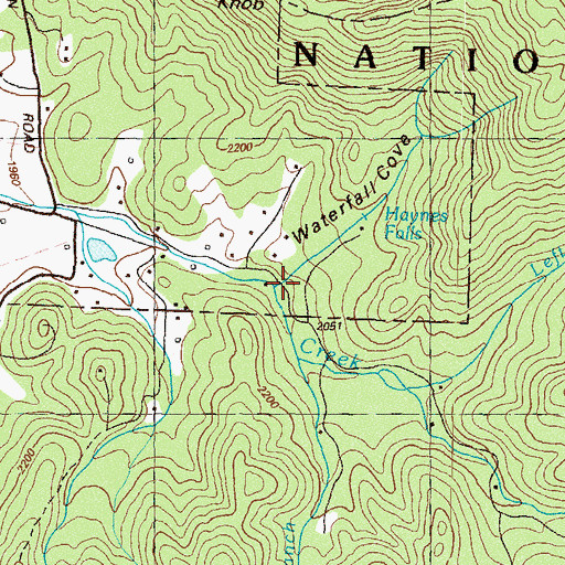 Topographic Map of Waterfall Cove, GA