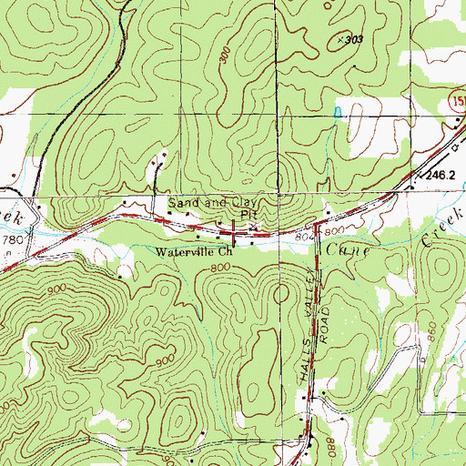 Topographic Map of Waterville Church, GA