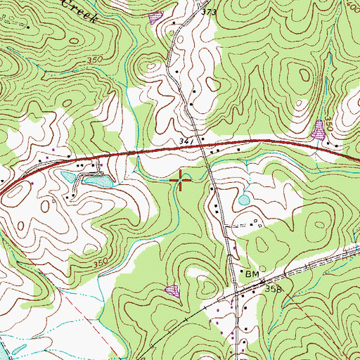 Topographic Map of Watson Creek, GA