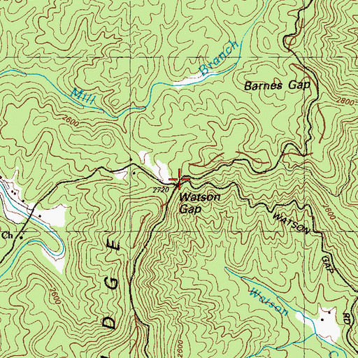 Topographic Map of Watson Gap, GA