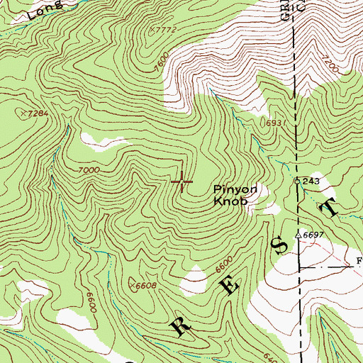 Topographic Map of Pinyon Knob, AZ