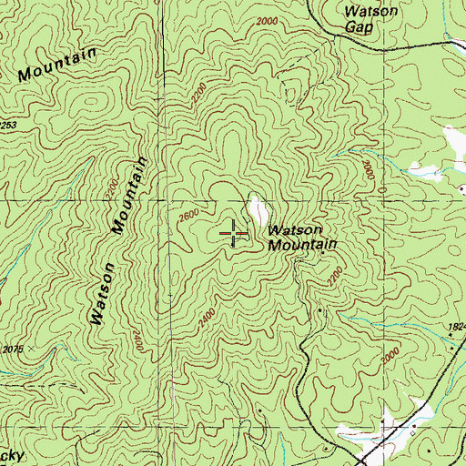 Topographic Map of Watson Mountain, GA