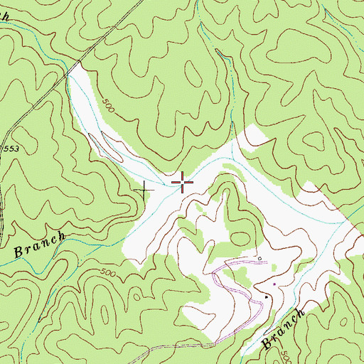Topographic Map of Weaver Branch, GA