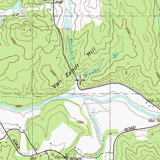 Topographic Map of Weeks Branch, GA