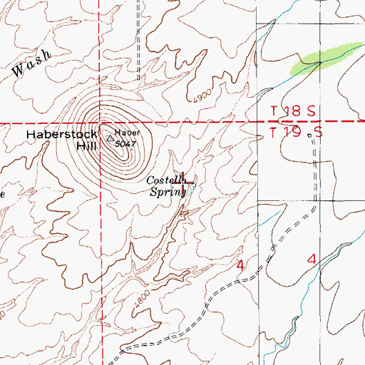 Topographic Map of Costello Spring, AZ