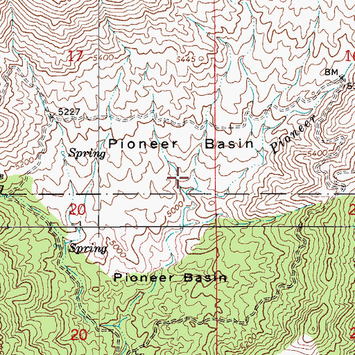 Topographic Map of Pioneer Basin, AZ