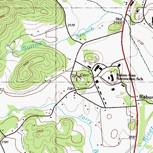 Topographic Map of Wesley Chapel Cemetery, GA