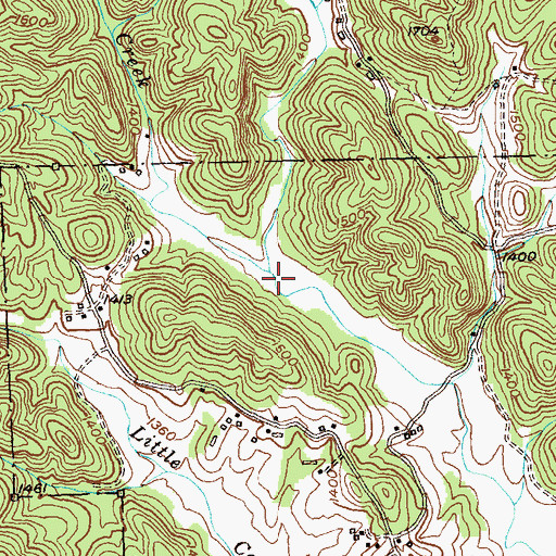 Topographic Map of West Cane Creek, GA