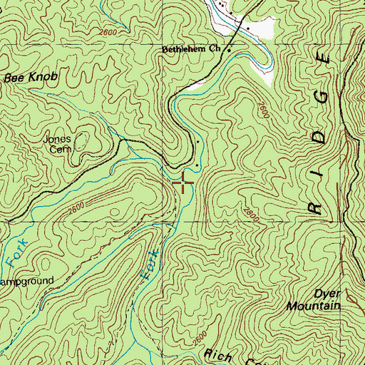 Topographic Map of West Fork Jacks River, GA