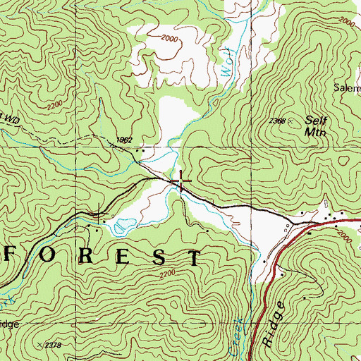 Topographic Map of West Fork Wolf Creek, GA